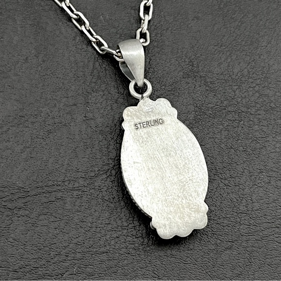 NEW Artisan made sterling silver Royston turquoise pendant - Picture 6 of 9